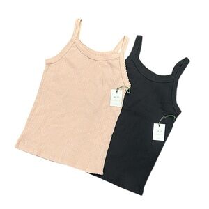 NWT AE 77 American Eagle Tanks Bundle Dark Grey & Pink 100% Cotton Size XS